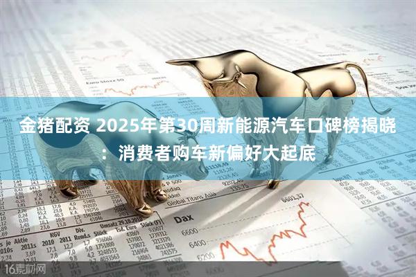 金猪配资 2025年第30周新能源汽车口碑榜揭晓：消费者购车新偏好大起底